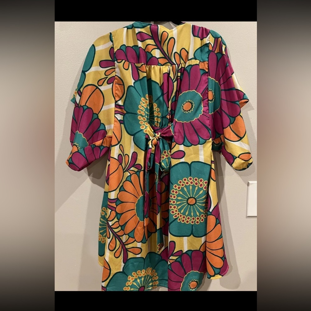Judith March Multicolor Kimono With Belt Size Small - Picture 3 of 5